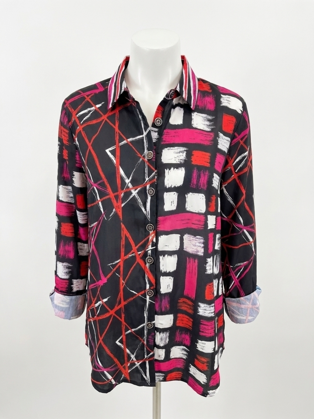 NEW MULTIPLES long sleeve button front shirt in multi
